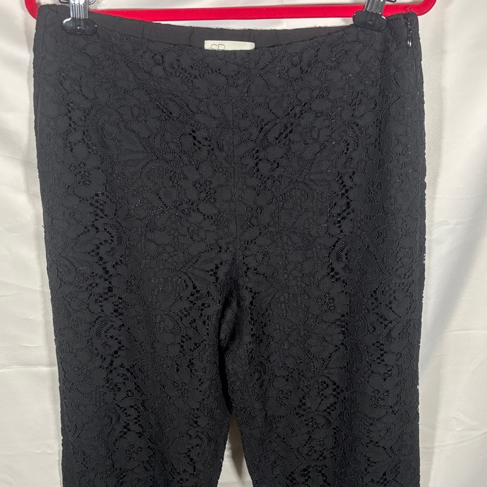 SB By Sachin & Babi Black Lace Straight leg Long Pants Sz 12